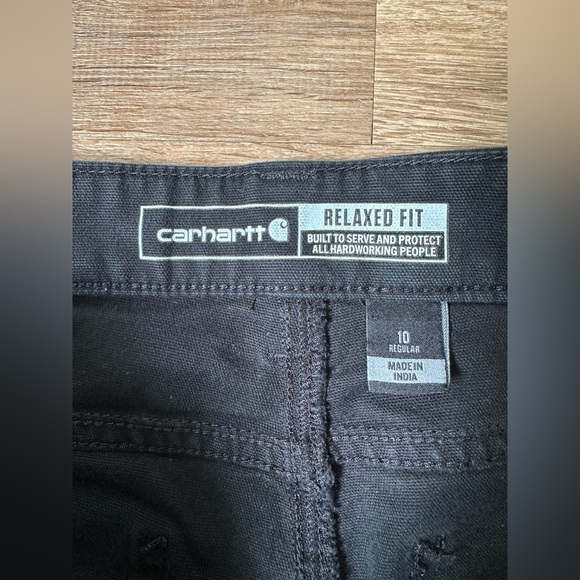 Womens Carhartt Rugged Flex Double Front Canvas Cargo Work Pants Size 10 Black - Picture 6 of 9